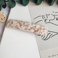 Pink and white marble acetate rectangular hair clip with an elegant polished finish - Pink