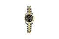 Classic quartz watch with black dial and two-tone gold and silver steel strap - Two Tone Black Dial - Small