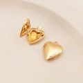 Εγχάρακτο μενταγιόν καρδιά 14K χρυσό, ανοιχτή και κλειστή όψη για φωτογραφία - Σχήμα Καρδιά με Δαντέλα