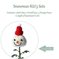 DIY Christmas snowman kit with red hats, noses and eyes for flower bouquet decor - Snowman 5 Sets/Pack
