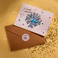 Kreative 3D-Weihnachtskarte mit blauem Schneeflocken-Design und Kraftpapier-Umschlag - Stil D (Schneeflocke)