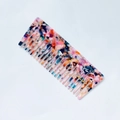 Elegante pettine in acetato con motivo terrazzo colorato e denti larghi - Rosa Multicolore