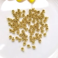 Polished 14K gold-filled round positioning beads and crimp beads for DIY jewelry making - 3.5mm Round Crimp Bead / 18K Gold