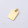 Minimalist golden rectangular stainless steel pendant with a polished mirror finish - 15*22mm / Gold