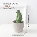 Artificial columnar cactus plant in grey concrete pot, Nordic minimalist home decor style - Columnar-18921
