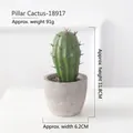 Mini artificial cactus in grey cement pot, heights 11.8cm, realistic desert plant decor - Columnar-18917