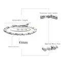 Adjustable white map stone beaded bracelet with stainless steel buckle and 6mm beads - Howlite