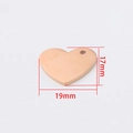 Pendentif cœur en acier inoxydable or rose 17x19mm avec finition miroir brillante - Grand (22.5x25mm) / Or rose