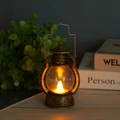 Vintage bronze LED lantern with warm candle flame effect for Christmas home decoration - Bronze Gold Lantern (Wick Type)