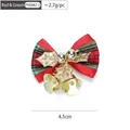 Red and green plaid Christmas bow ornament with golden bells and sequins, 4.5cm size - 4.5CM/Style A (Red Green Plaid)