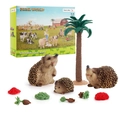 Miniature hedgehog family farm set with tiny forest accessories and themed gift box - Hedgehog Family Set FW665-57