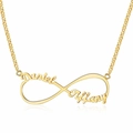 Collar infinito personalizado en acabado dorado con grabados Daniel y Tiffany - Collar Infinito de Nombres Dobles / Dorado