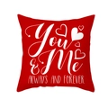 Red Valentine pillow cover with You & Me Always and Forever text and white heart patterns - 18x18 Inch / Red You & Me (DRD325-3)