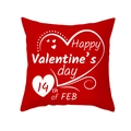 Fodera per cuscino rossa di San Valentino con stampa a cuore bianco Happy Valentine - 45x45 cm / Happy Valentine's Day Rosso (DRD325-11)