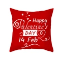 Federa per cuscino rossa San Valentino con stampa bianca Happy Valentine's Day - 45x45 cm / 14 Febbraio Rosso (DRD325-10)