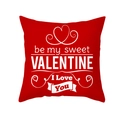 Federa per cuscino rossa di San Valentino con scritta bianca Be My Sweet Heart e cuore - 45x45 cm / Be My Sweet Rosso (DRD325-9)