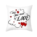 Federa bianca per San Valentino con scritta All you need is Love e cuore rosso - 45x45 cm / All you need is Love Bianco (DRD325-16)