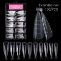 100er-Pack klare Stiletto-Nagelverlängerungen mit Skala in schwarzer Box - 100er Set (Mit Skala)