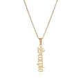 Macro shot of Scorpio gold zodiac pendant on a stainless steel necklace chain - Gold Scorpio