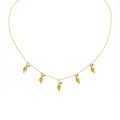 Collier doré orné de cinq pendentifs citron en cristaux jaunes et verts éclatants - Style Citron Jaune (XL00091)