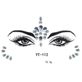 Detailed view of YT-112 acrylic face gems with 12.7g weight and iridescent rhinestone patterns - YT-112