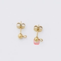 4mm goldene Kugelohrstecker aus Edelstahl mit Aufhängeöse und Schmetterlingsverschluss - 4mm Gold (Einzelstück)