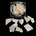 Irreguläre natürliche irisierende Muschelflocken für Nagelkunst in Cremeweiß-Nuance - BK03 / Hellgelbe Perle
