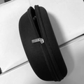 Semi-hard black zipper case for aviator sunglasses with durable nylon fabric finish - Zipper Glasses Case