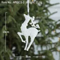 Weißer glitzernder Rentier-Weihnachtsbaumanhänger mit Seidenband, Größe 10x7 cm - Rentier Stil G / Weiß
