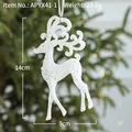 Glitzerndes weißes Rentier Weihnachtsanhänger 14cm hoch für die Weihnachtsbaumdekoration - Rentier Stil J / Weiß