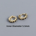 S925 Sterling Silber Gold Huggie Ohrringe mit schwarzen Zirkonia, Innendurchmesser 5,5 mm - 5.5mm Goldfarbe Schwarzer Zirkonia