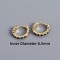 Golden S925 sterling silver ear cuff with 8.5mm inner diameter and black zircon stones - 8.5mm Golden Color Black Zircon