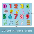 Wooden number puzzle board for toddlers featuring colorful 0-9 digits and blue base - 0-9 Numbers Board
