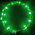 Leuchtender grüner Rosenkranz-Haarschmuck mit LED-Lichtern und weißem Batteriefach - Grün mit Gehäuseschalter