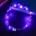 Luminous floral headband with purple roses and LED lights for party accessories - Purple with Case Switch