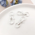 Detailed view of silver zinc alloy swivel lobster clasps for bags and keychains - Bright Silver