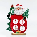 Wooden Santa Claus tabletop ornament with mini train and hanging Christmas figurines - Small Red Santa