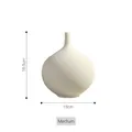 Minimalist white ceramic vase with spiral texture and spherical body, 18.5cm medium size - Medium 412326C (18.5CM)