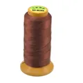 Red brown polyester bead thread spool on yellow plastic roll for DIY jewelry braiding - Reddish Brown