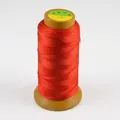Bright red high-strength polyester bead cord on yellow spool for DIY jewelry weaving - 12 Ply (Approx 0.8mm) Approx 210m / Red