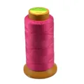 Strong deep rose red polyester cord for DIY jewelry making on a brown spool - 12 Ply (Approx 0.8mm) Approx 210m / Deep Rose Red