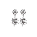 Silberne Vintage-Weihnachtsohrringe in Sternenblumenform mit glänzender Metalloberfläche - Silber