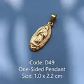 18K vergoldeter Maria-Relief Herzanhänger, Vintage-Schmuck, Größe 1,0x2,2cm für Damen - Einseitiges Jungfrau Maria Porträt (D49)