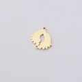Colgante huellas de bebé en acero inoxidable dorado con conectores para joyería - Oro de 18K