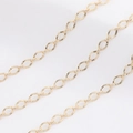 Flat oval O-link gold copper chain with embossed diamond cut texture for jewelry DIY - Diamond-Cut Double O-Style