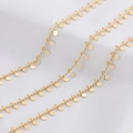 Golden sequin circle chain for DIY jewelry making with polished copper finish - Flat Disc Sequin Chain