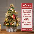 Mini 45cm tabletop Christmas tree in gold and coffee tones with LED lights and 19 ornaments - 45cm / Gold & Coffee Style A