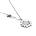 Collar de girasol de acero inoxidable plateado con diseño único de cadena de tubo anudado - Color Acero