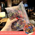 Colorful 1000pcs elastic hair bands set for kids in transparent zipper bag - Multicolor Mixed Large Standard Bagged