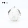 Pallina di Natale bianca da 8cm con motivo a foglie glitterate argento in schiuma - 8CM/12G / Bianco